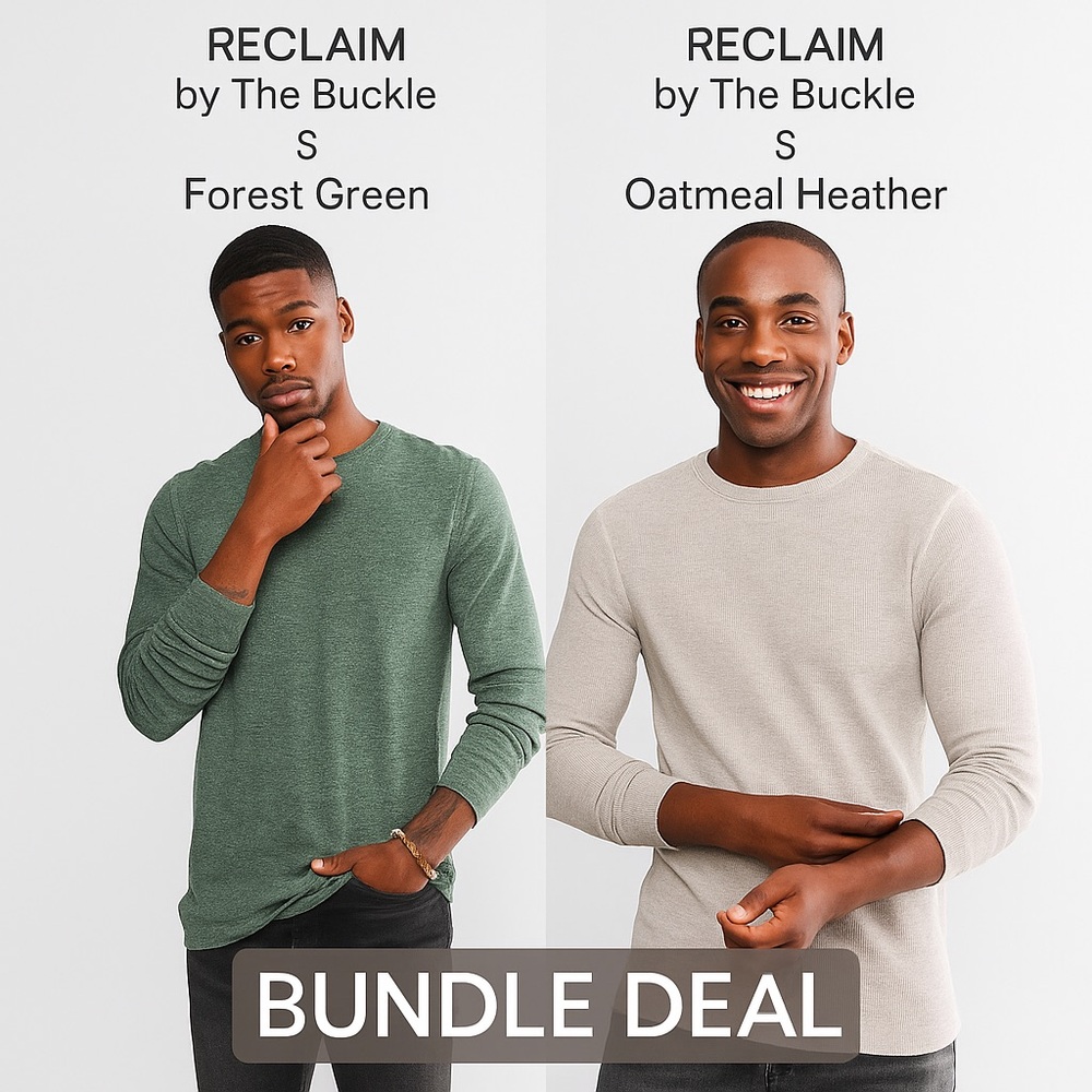 Buckle Green and Cream Long Sleeve Tees